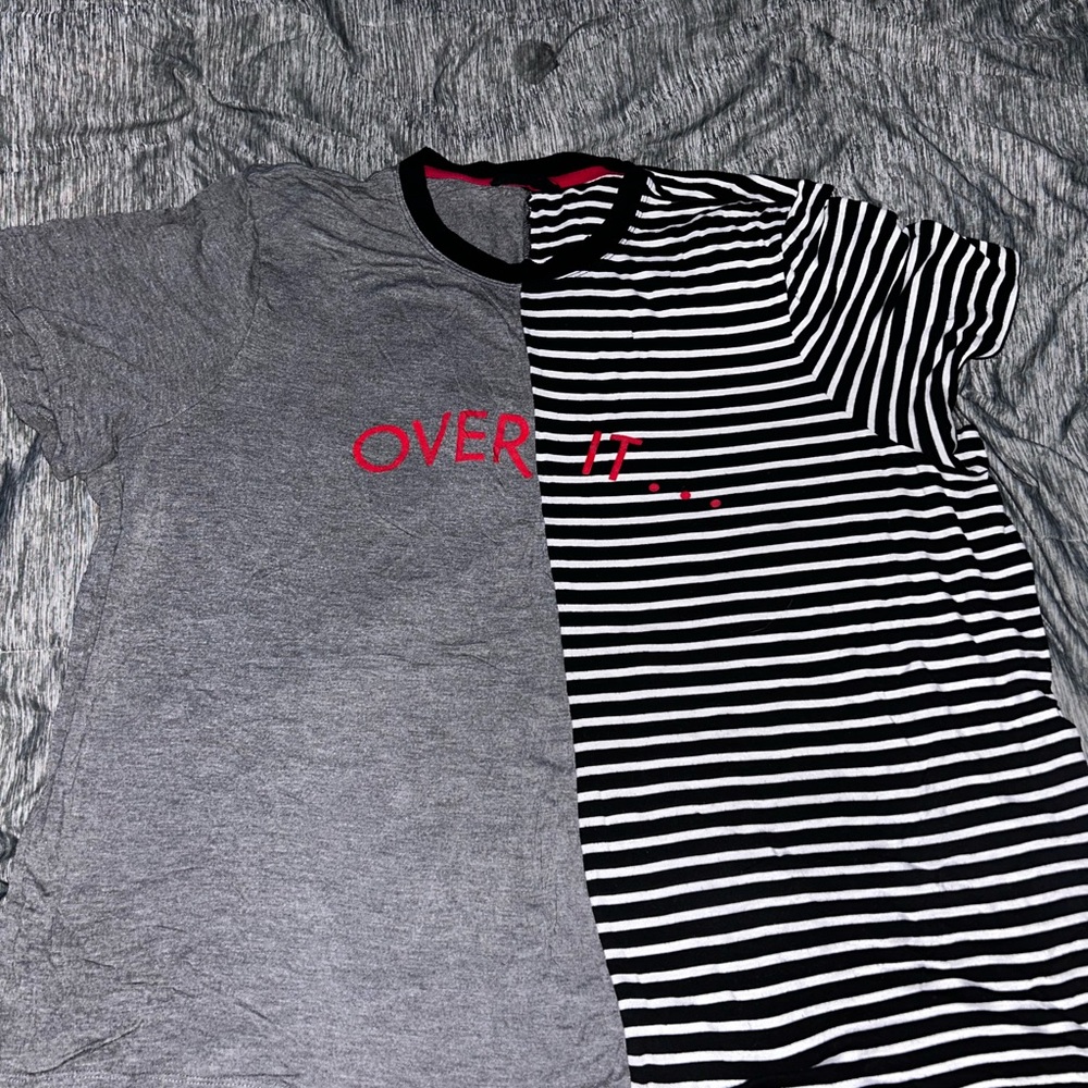 Kids Gray and Black Striped T-Shirt